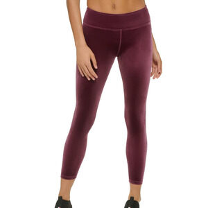 TOMMY HILFIGER Women's Velvet Active Leggings XS Purple High Waisted NWT